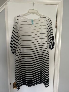 Women's Black and White Striped Dress